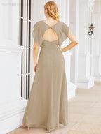 Bridesmaid Dresses Cape Formal Prom Dress Open Back Gowns for Mother of The Bride 28058