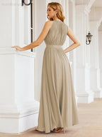 Vestido de Dama de Honra Numbersea com Alças, Cintura Império, Vestido Formal de Noite para Mãe da Noiva 28030