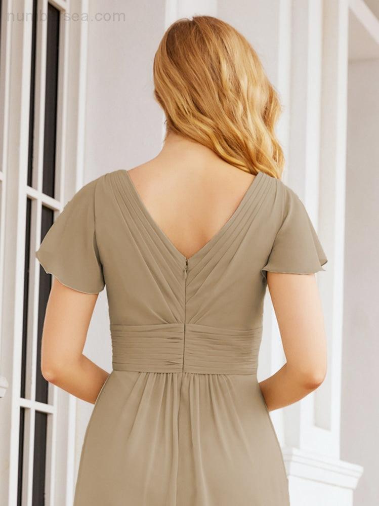 Vestidos de Baile Formais Numbersea para Mãe da Noiva com Mangas de Renda Vestido de Dama de Honra 28047