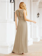 Formelles Ballkleid Elegantes ärmelloses Brautjungfernkleid mit V-Ausschnitt für Hochzeitsfeier 28037