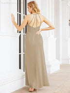 Spaghetti Strap Bridesmaid Dresses V-Neck Long A-Line Formal Prom Gowns 28063