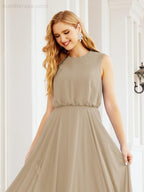 Sleeveless Long Bridesmaid Dress A line Formal Evening Prom Gown 28025