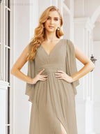 Bridesmaid Dresses with Split for Wedding Party Flutter Sleeves 28045