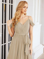 Numbersea Abito da Damigella in Chiffon con Spalle Scoperte, Abito Lungo Formale per Laurea con Schiena a Mantella 28069