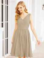 Homecoming Dresses Knee Length Skirt V Back 28062