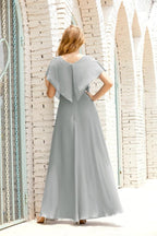 Mother of The Bride Dresses Plus Size V-Neck Floor Length Formal Prom Dress for Wedding Guest 28020