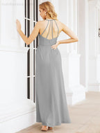 Spaghetti Strap Bridesmaid Dresses V-Neck Long A-Line Formal Prom Gowns 28063