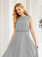 Sleeveless Long Bridesmaid Dress A line Formal Evening Prom Gown 28025
