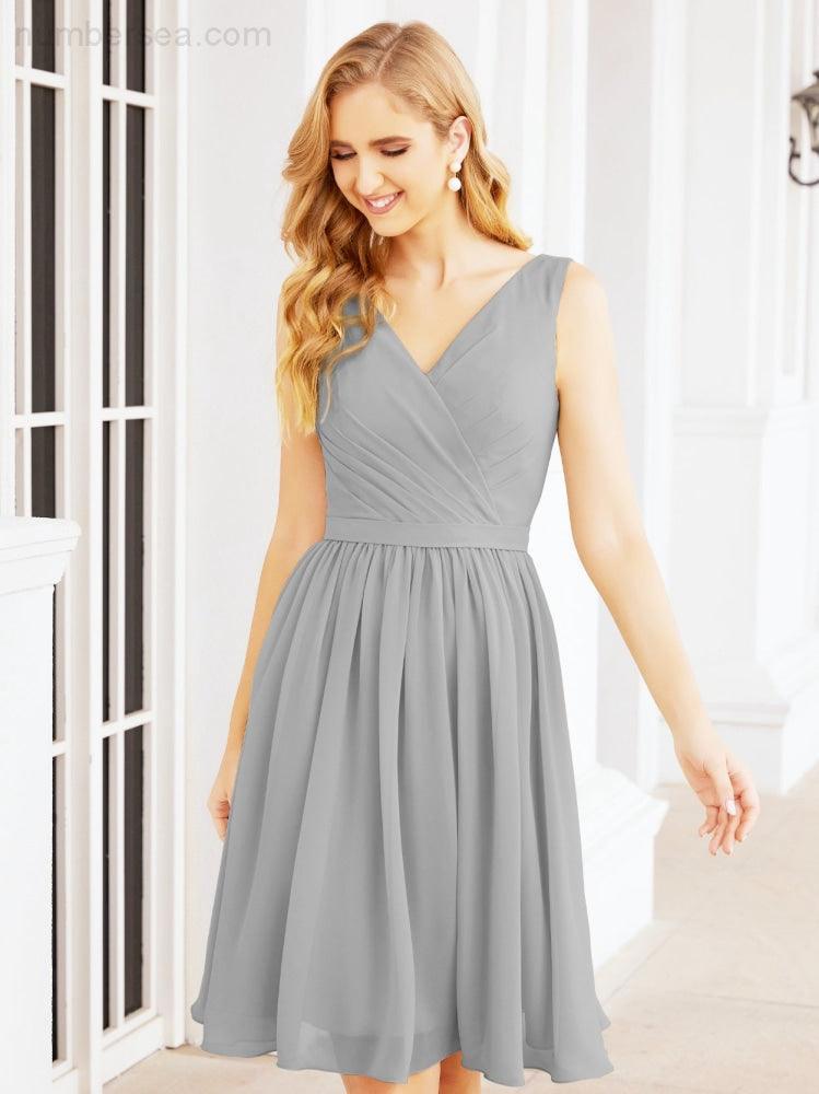 Homecoming Dresses Knee Length Skirt V Back 28062