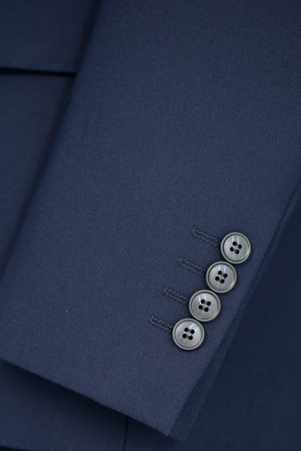 Navy Blue Wool 3 Piece Tailored Wedding Suit For Groom And Groomsmen