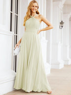 Crisscross Halter Bridesmaid Dresses for Party Wedding Evening Prom Maxi Ball Gowns 28053
