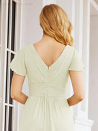 Vestidos de Baile Formais Numbersea para Mãe da Noiva com Mangas de Renda Vestido de Dama de Honra 28047