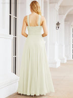 Crisscross Halter Bridesmaid Dresses for Party Wedding Evening Prom Maxi Ball Gowns 28053