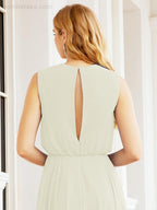 Sleeveless Long Bridesmaid Dress A line Formal Evening Prom Gown 28025