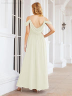 Numbersea Abito da Damigella in Chiffon con Spalle Scoperte, Abito Lungo Formale per Laurea con Schiena a Mantella 28069
