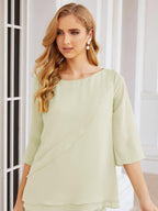 Numbersea Elegantes 2-teiliges Kleid für die Brautmutter Große Größen Hosenanzug mit Rüschenschichten Silberner Hausmantel 28064