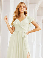 Bridesmaid Dresses with Flutter Sleeves Formal Evening Party Prom Gowns 28044