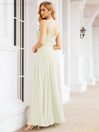 Crisscross Halter Bridesmaid Dresses for Party Wedding Evening Prom Maxi Ball Gowns 28053