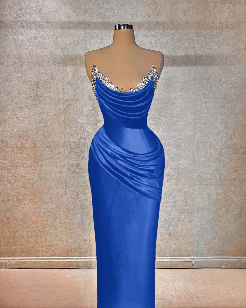 Chic Strapless Long Prom Dress With Beading And Pleated Details