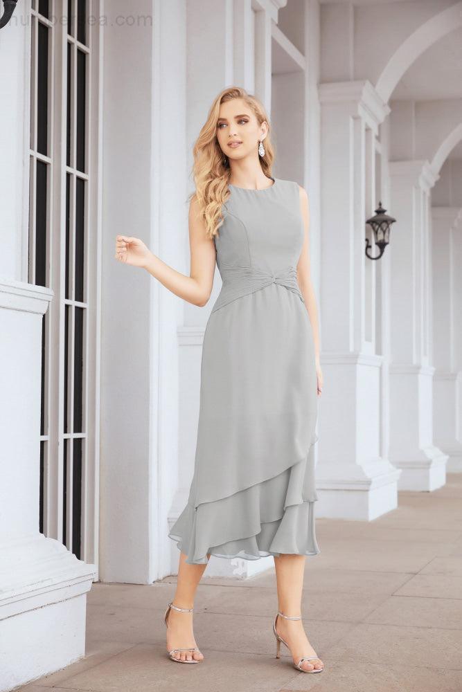 Vestido de fiesta formal de dos piezas en línea A para madre de la novia Numbersea 28072
