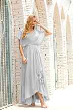 Mother of The Bride Dresses Plus Size V-Neck Floor Length Formal Prom Dress for Wedding Guest 28020