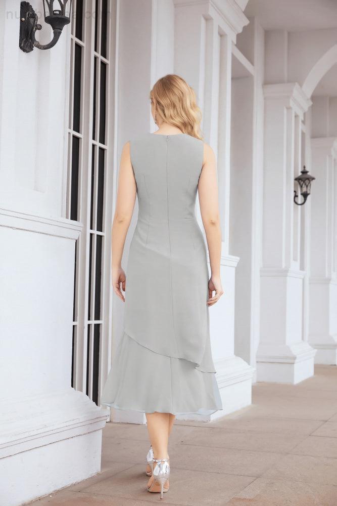 Vestido de fiesta formal de dos piezas en línea A para madre de la novia Numbersea 28072