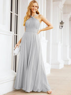 Crisscross Halter Bridesmaid Dresses for Party Wedding Evening Prom Maxi Ball Gowns 28053