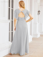 Bridesmaid Dresses Cape Formal Prom Dress Open Back Gowns for Mother of The Bride 28058