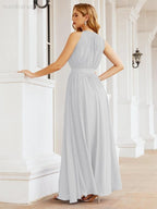 Vestido de Dama de Honra Numbersea com Alças, Cintura Império, Vestido Formal de Noite para Mãe da Noiva 28030