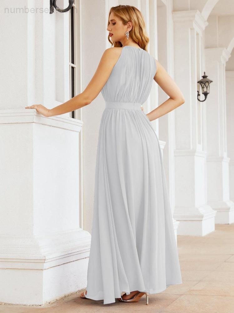 Vestido de Dama de Honra Numbersea com Alças, Cintura Império, Vestido Formal de Noite para Mãe da Noiva 28030