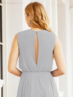 Sleeveless Long Bridesmaid Dress A line Formal Evening Prom Gown 28025