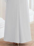 Numbersea Festliches Abendkleid Lang Mutter der Braut Kleid mit Rüschencape 28026