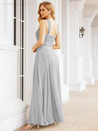 Crisscross Halter Bridesmaid Dresses for Party Wedding Evening Prom Maxi Ball Gowns 28053