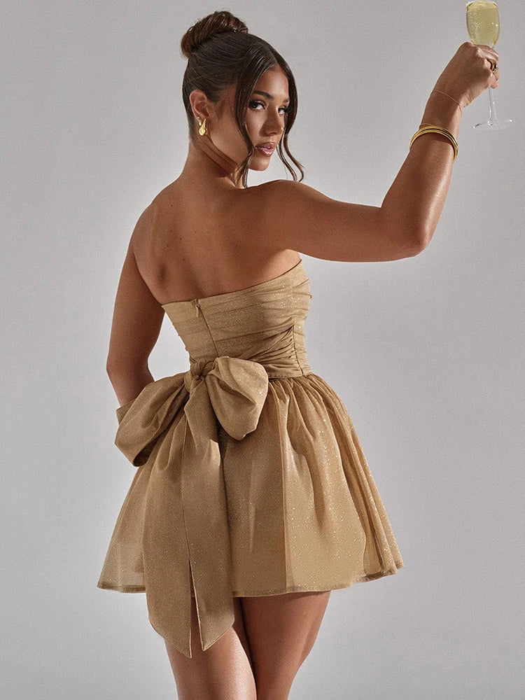 Sexy Mesh Doppelschicht Ärmelloses Kleid Frauen Reißverschluss Enge Rüschen Glänzende Mini Weibliche Elegante Party Club Abendkleid 