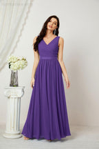 Abiti lunghi da damigella in chiffon da donna, linea a, senza maniche, abito formale da ballo per serata, abiti per festa di ritorno a casa 2808