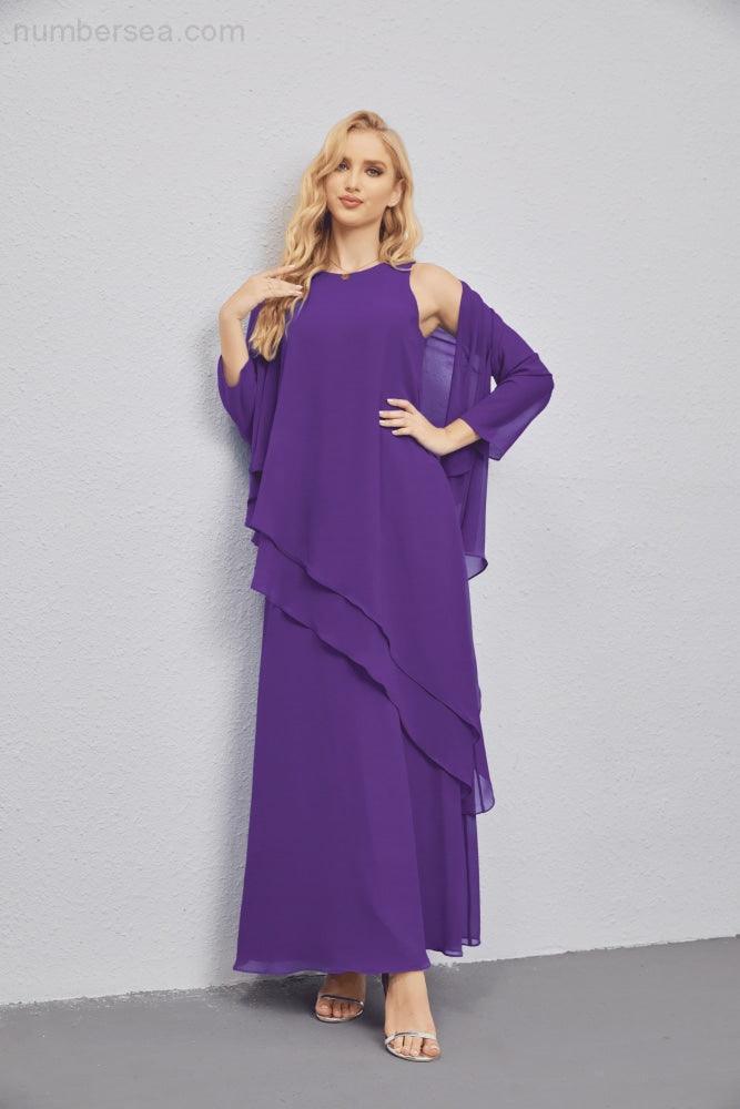 Abito da Sposa Madre con Cardigan Leggero Aperto Davanti Abito da Cerimonia Elegante 28081
