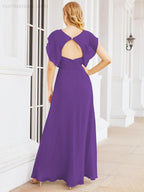 Bridesmaid Dresses Cape Formal Prom Dress Open Back Gowns for Mother of The Bride 28058