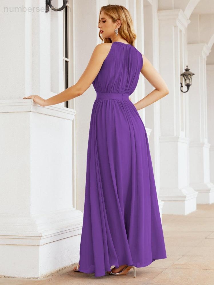 Vestido de Dama de Honra Numbersea com Alças, Cintura Império, Vestido Formal de Noite para Mãe da Noiva 28030