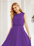 Sleeveless Long Bridesmaid Dress A line Formal Evening Prom Gown 28025