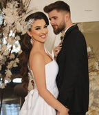 Gorgeous Satin Long A Line One Shoulder Wedding Dress With Slit