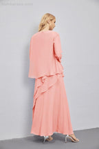 Abito da Sposa Madre con Cardigan Leggero Aperto Davanti Abito da Cerimonia Elegante 28081