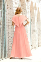Mother of The Bride Dresses Plus Size V-Neck Floor Length Formal Prom Dress for Wedding Guest 28020