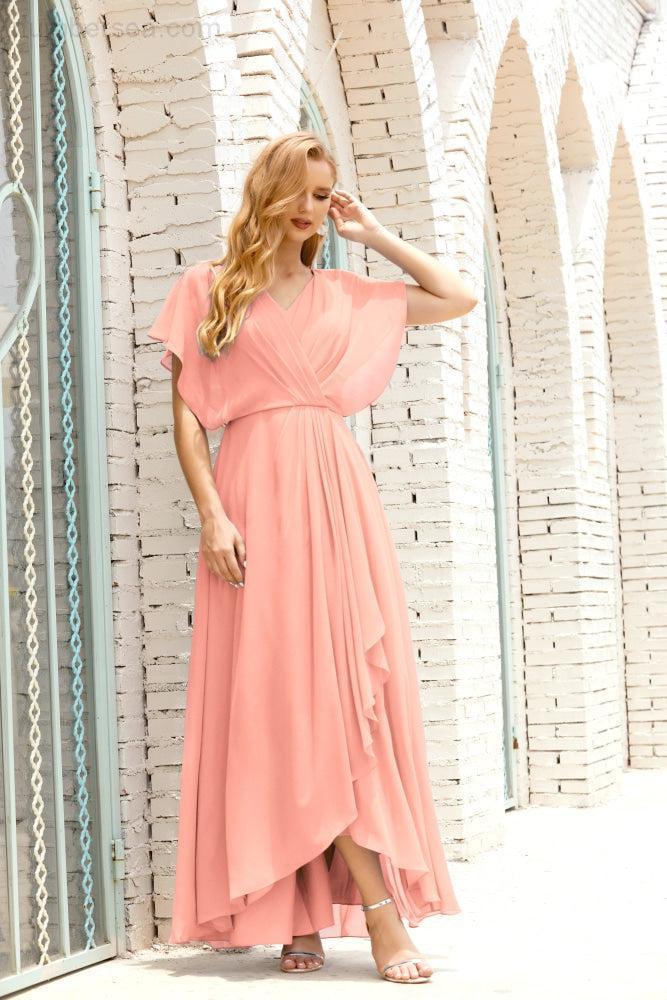 Mother of The Bride Dresses Plus Size V-Neck Floor Length Formal Prom Dress for Wedding Guest 28020
