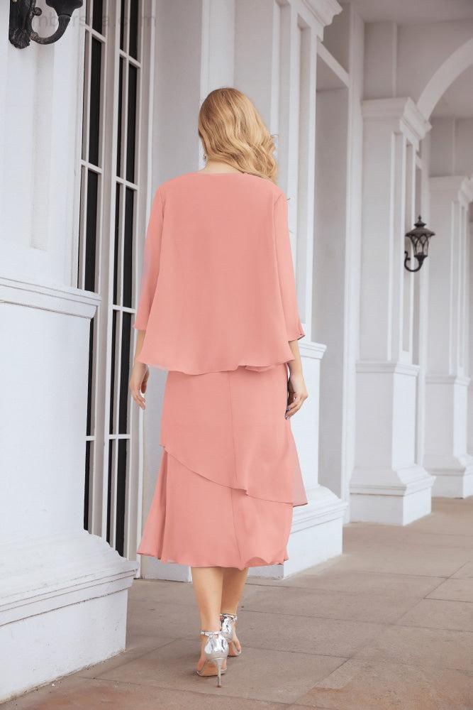 Vestido de fiesta formal de dos piezas en línea A para madre de la novia Numbersea 28072