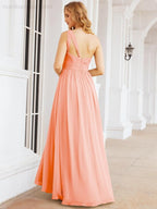 One Shoulder Bridesmaid Dresses Long Maxi Formal Evening Party Prom Gowns 28061