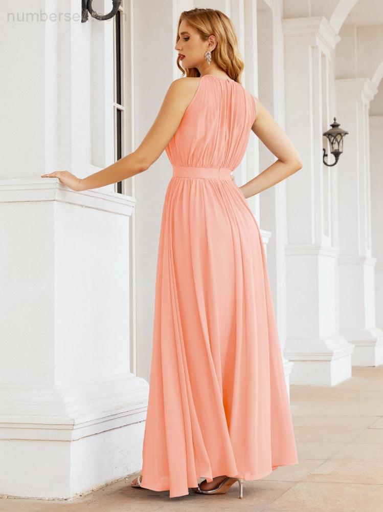 Vestido de Dama de Honra Numbersea com Alças, Cintura Império, Vestido Formal de Noite para Mãe da Noiva 28030