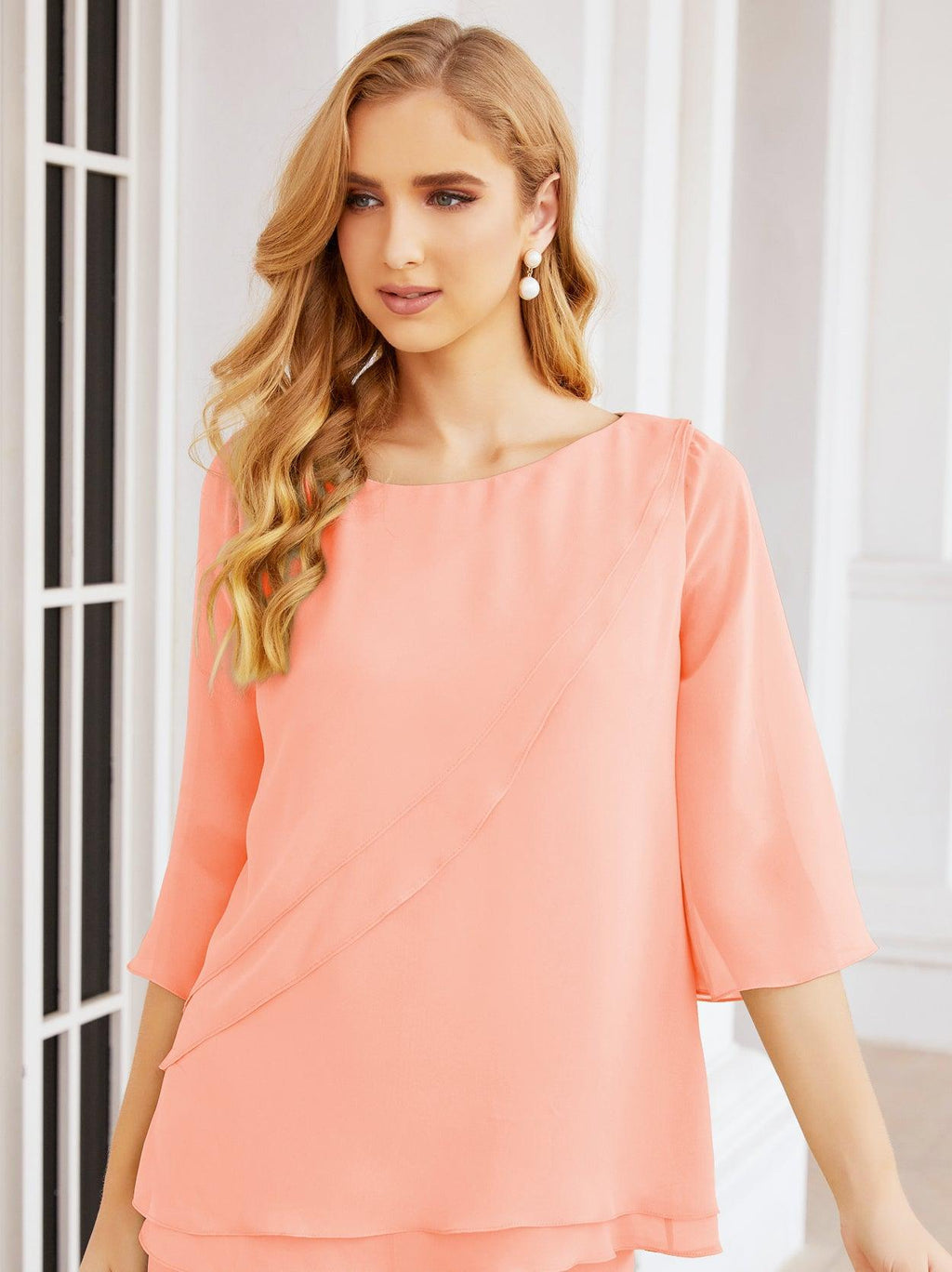 Numbersea Elegantes 2-teiliges Kleid für die Brautmutter Große Größen Hosenanzug mit Rüschenschichten Silberner Hausmantel 28064
