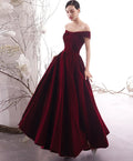 Robe longue de bal simple bordeaux Robe de soirée bordeaux Y1428