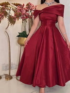 Vestidos de Festa Midi Vermelho Escuro, Sem Mangas, Comprimento Até ao Tornozelo, Árabe, Dubai, Vestidos Formais para Festas, Vestidos de Noite Y4620