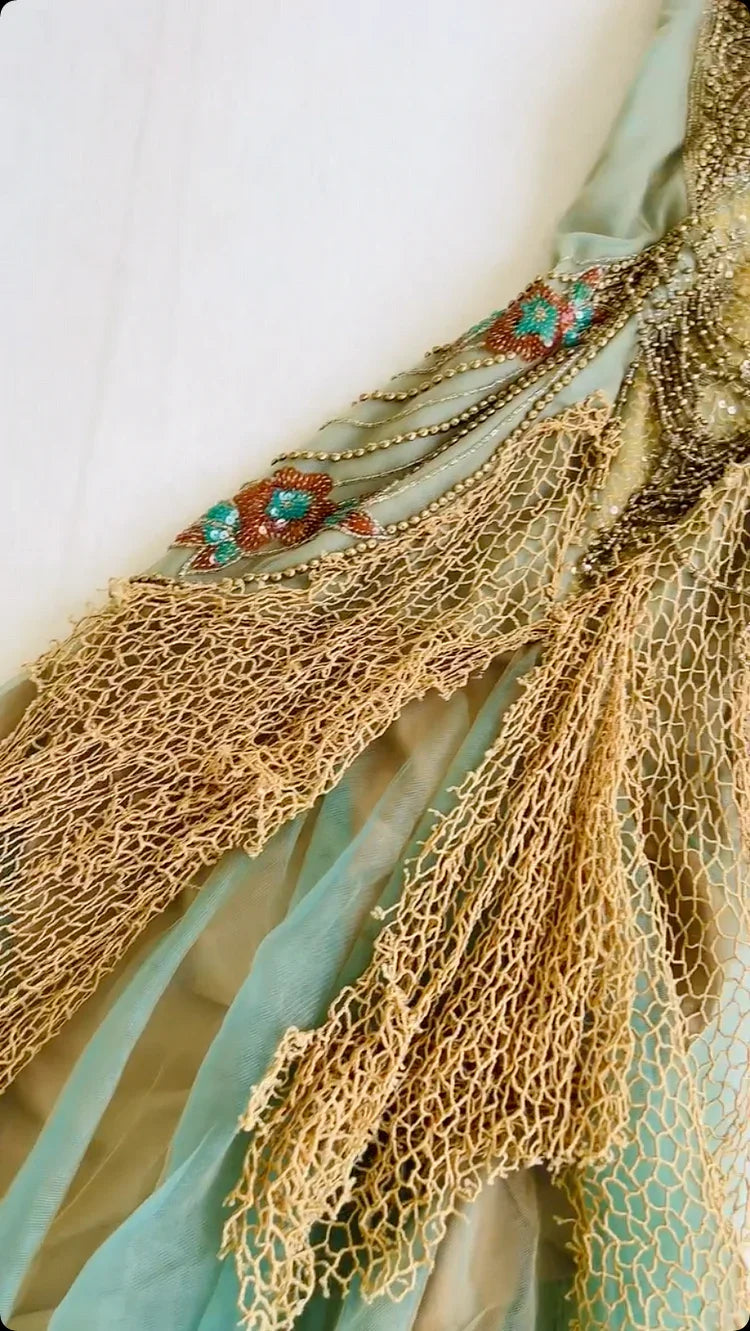 Único fora do ombro chiffon tule vestido de baile longo sereia vestido de noite y8301